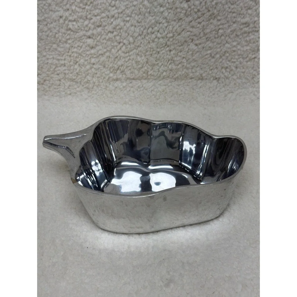 Holland Boone Polished Pewter Pepper Shape Bowl Silver Tone Vintage